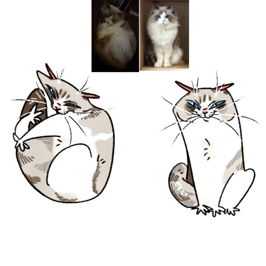 Funny Silly Style Custom Pet Portrait - Digital