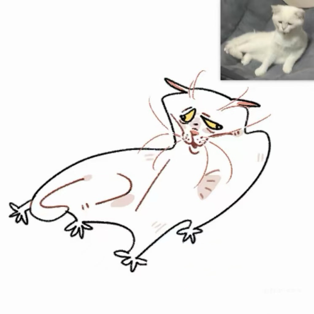 Funny Silly Style Custom Pet Portrait - Digital