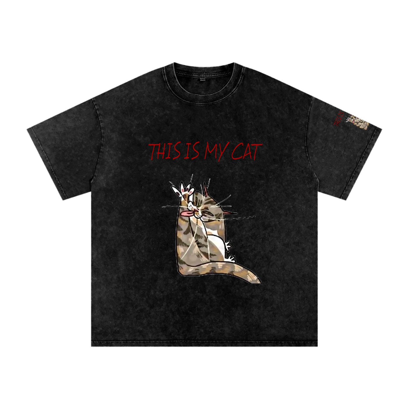 Lovimory Silly Funny Style Custom Pet Portrait Snow Washed Cotton T-Shirt