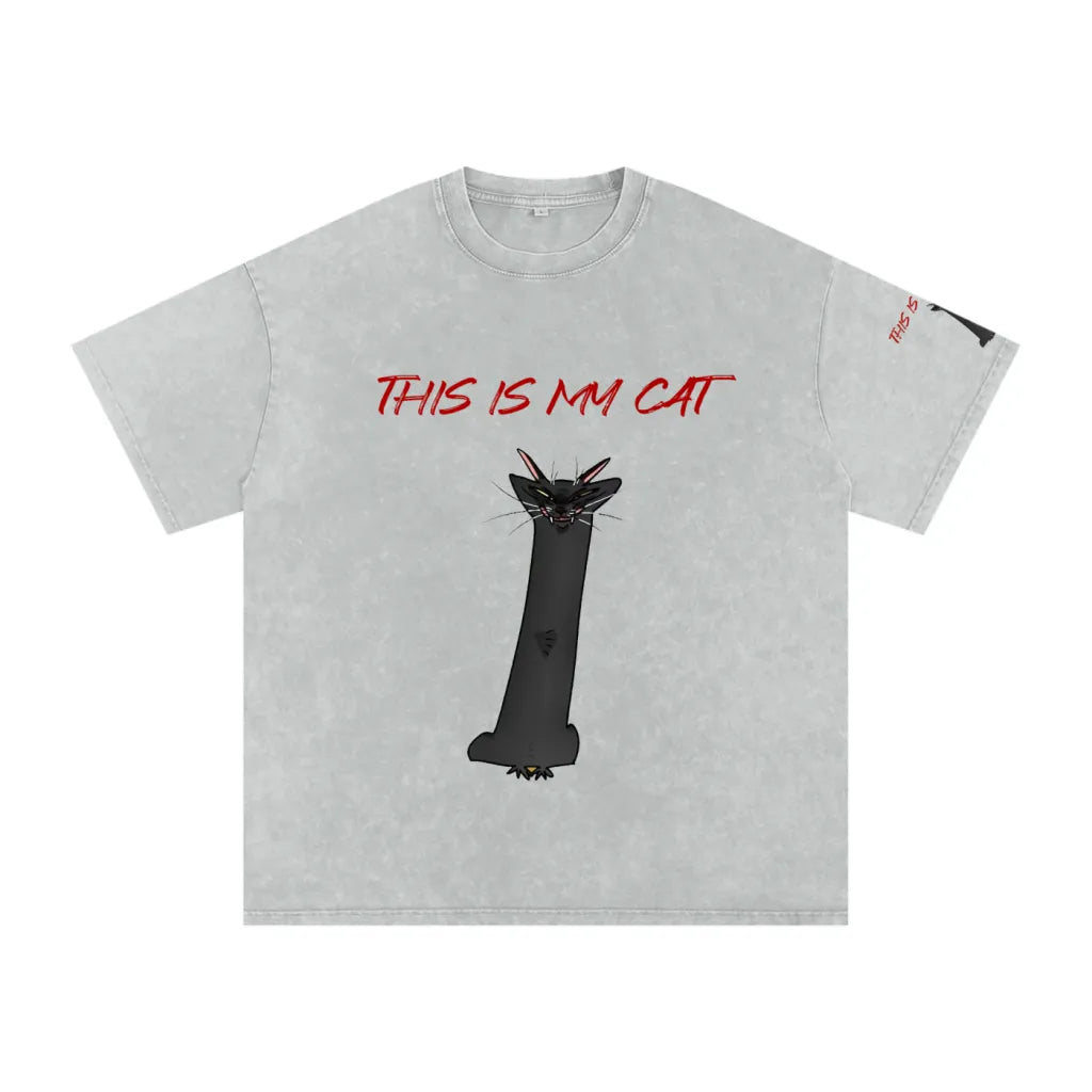 Lovimory Silly Funny Style Custom Pet Portrait Snow Washed Cotton T-Shirt