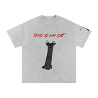 Lovimory Silly Funny Style Custom Pet Portrait Snow Washed Cotton T-Shirt