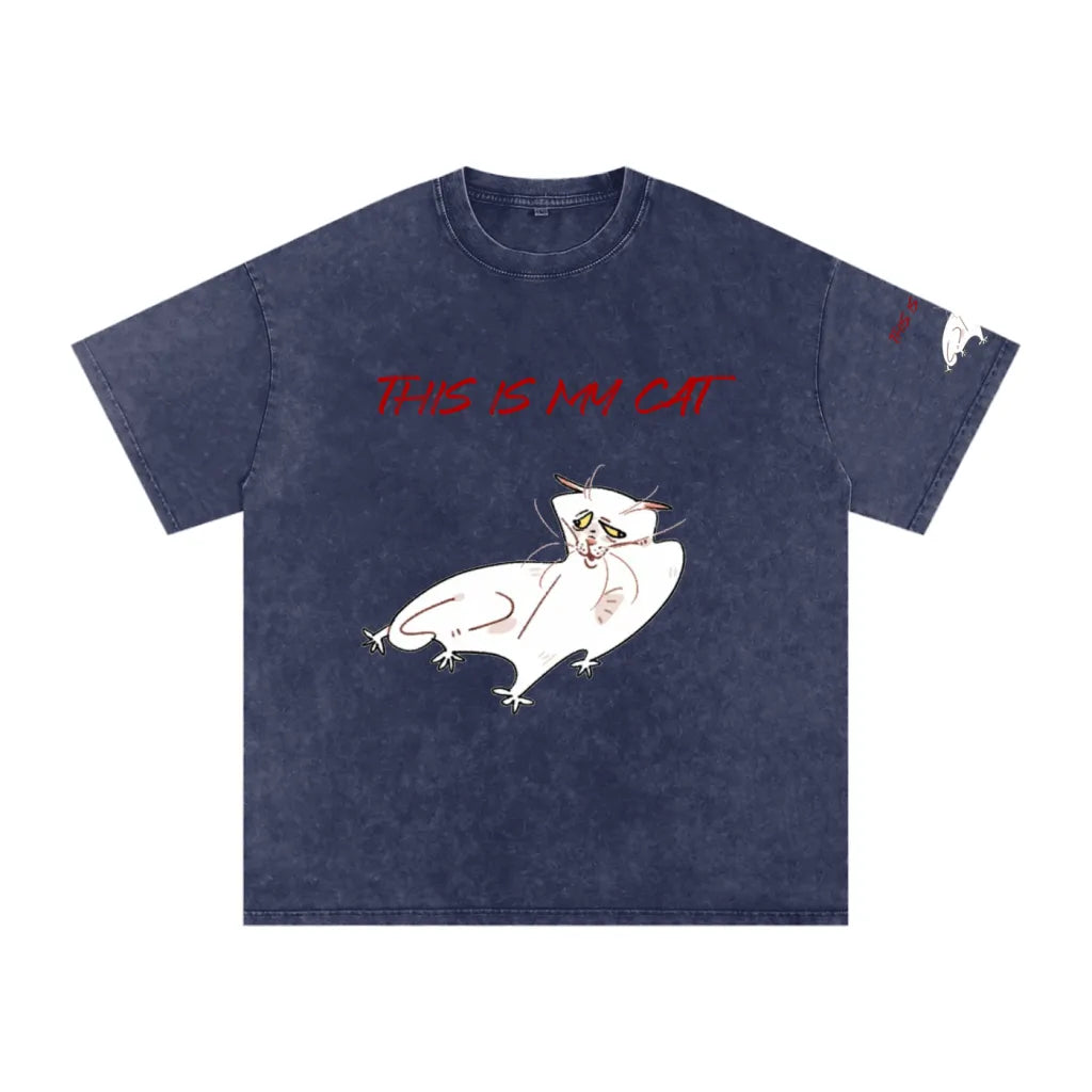 Lovimory Silly Funny Style Custom Pet Portrait Snow Washed Cotton T-Shirt