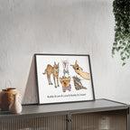 Funny Silly Style Custom Pet Portrait Posters (Wooden Frame)